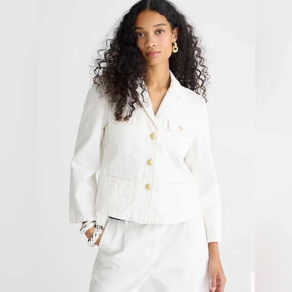 New J.Crew Size 00 Denim blazer-jacket Women’s in white - Picture 2 of 14